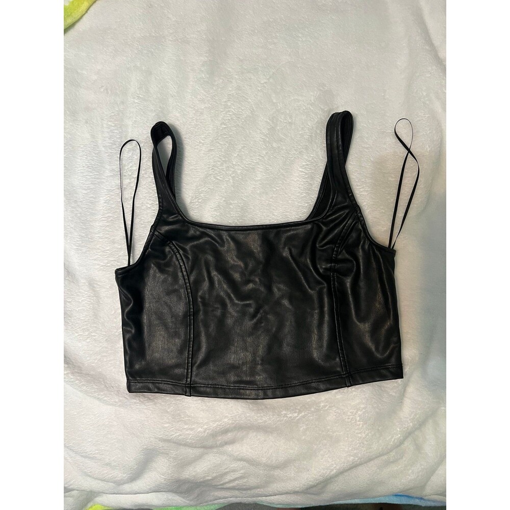 Faux Leathee Top